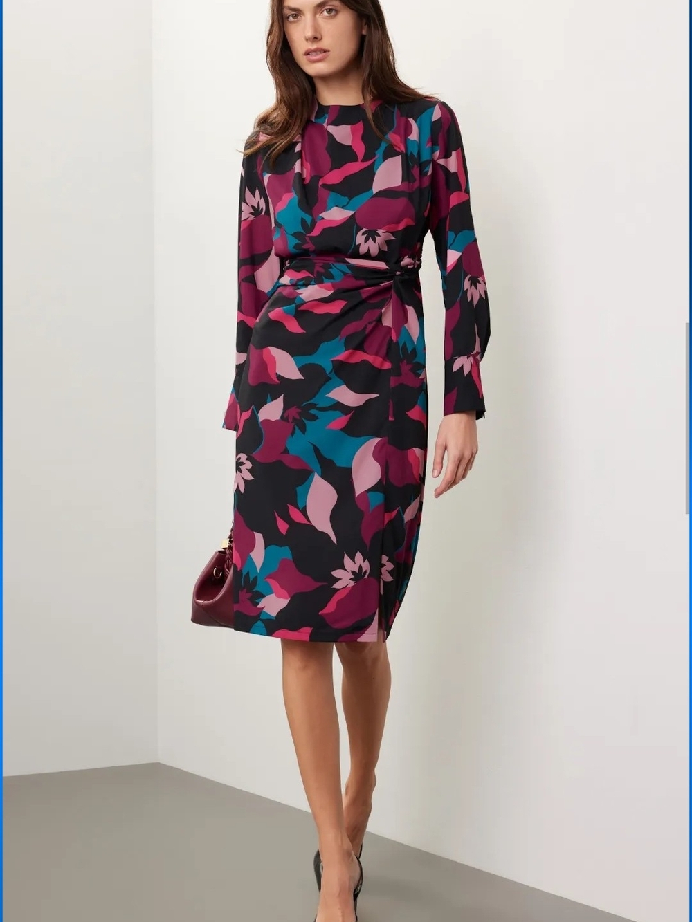 DONNA MORGAN KNIT DETAIL MIDI DRESS SIZE 16 MSRP $138